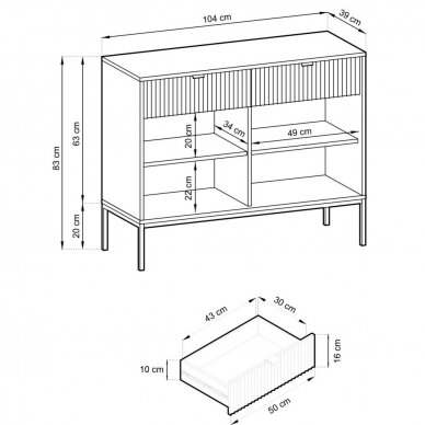 Komoda BT1382 (Juoda) 4