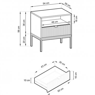 Naktinis staliukas BT1386 (Juodas) 4