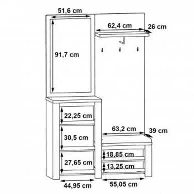 Prieškambario komplektas BT1069 5