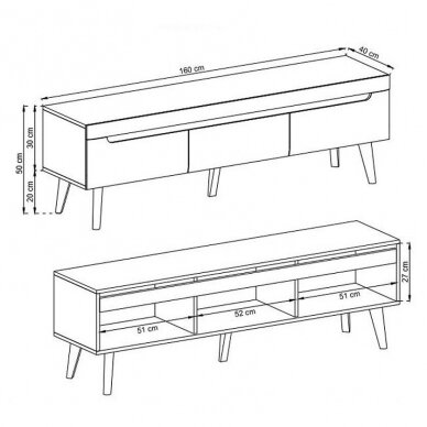 TV staliukas BT1358 (Baltas) 4