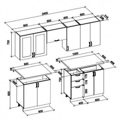 Virtuvės komplektas H8001 1