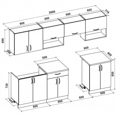 Virtuvės komplektas H4834 1